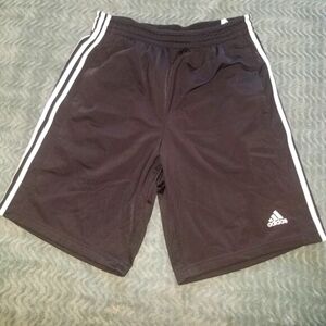 Adidas Men's Black With White Stripes Athletic Shorts Size L